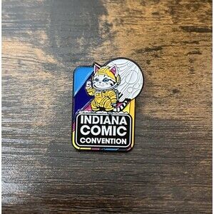 Indiana Comic Convention Space Cat Enamel Lapel Pin